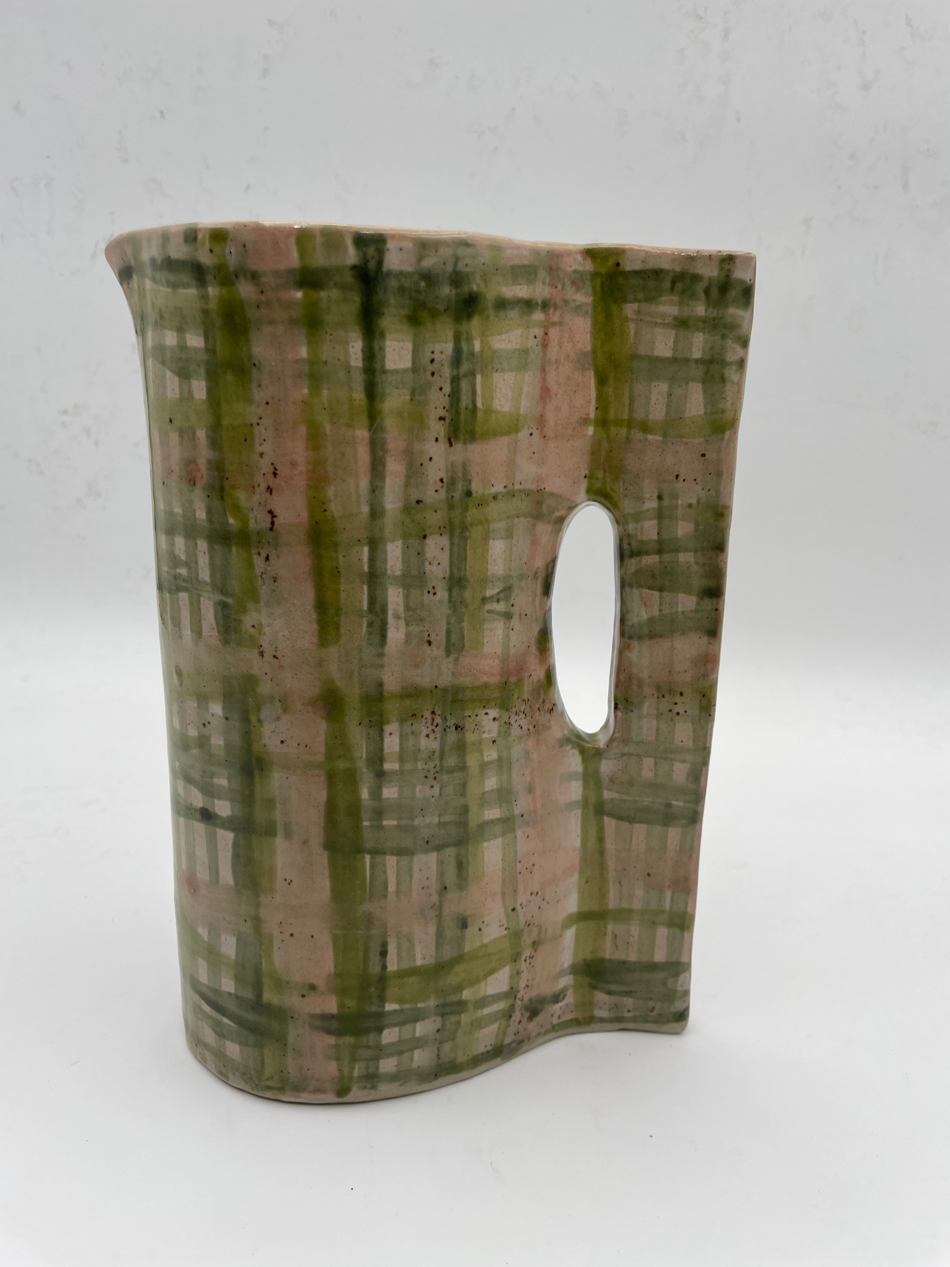 Pichet Tartan Vert & Rose